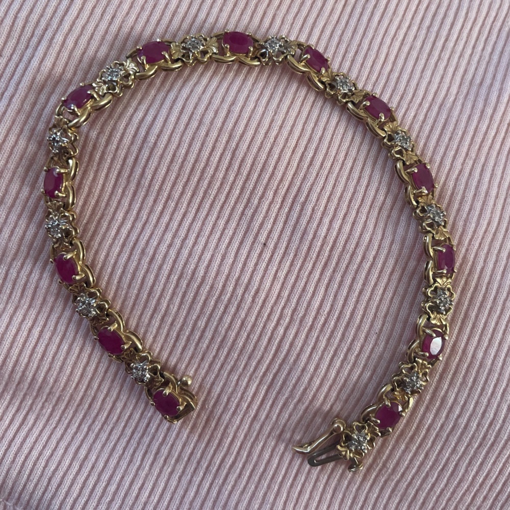 14K Ruby and Diamond Bracelet